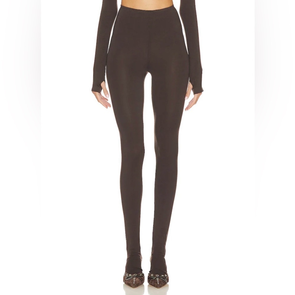 NEW Norma Kamali Legging With Footie Chocolate color